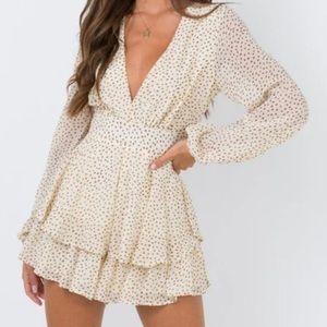 Japna beige polka dot dress